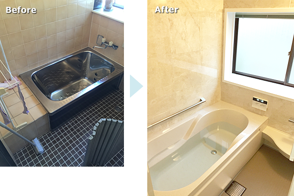 ステンレスバスからFRPユニットバスへの入れ替え