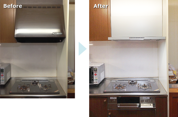 キッチンのレンジフードの取り替え